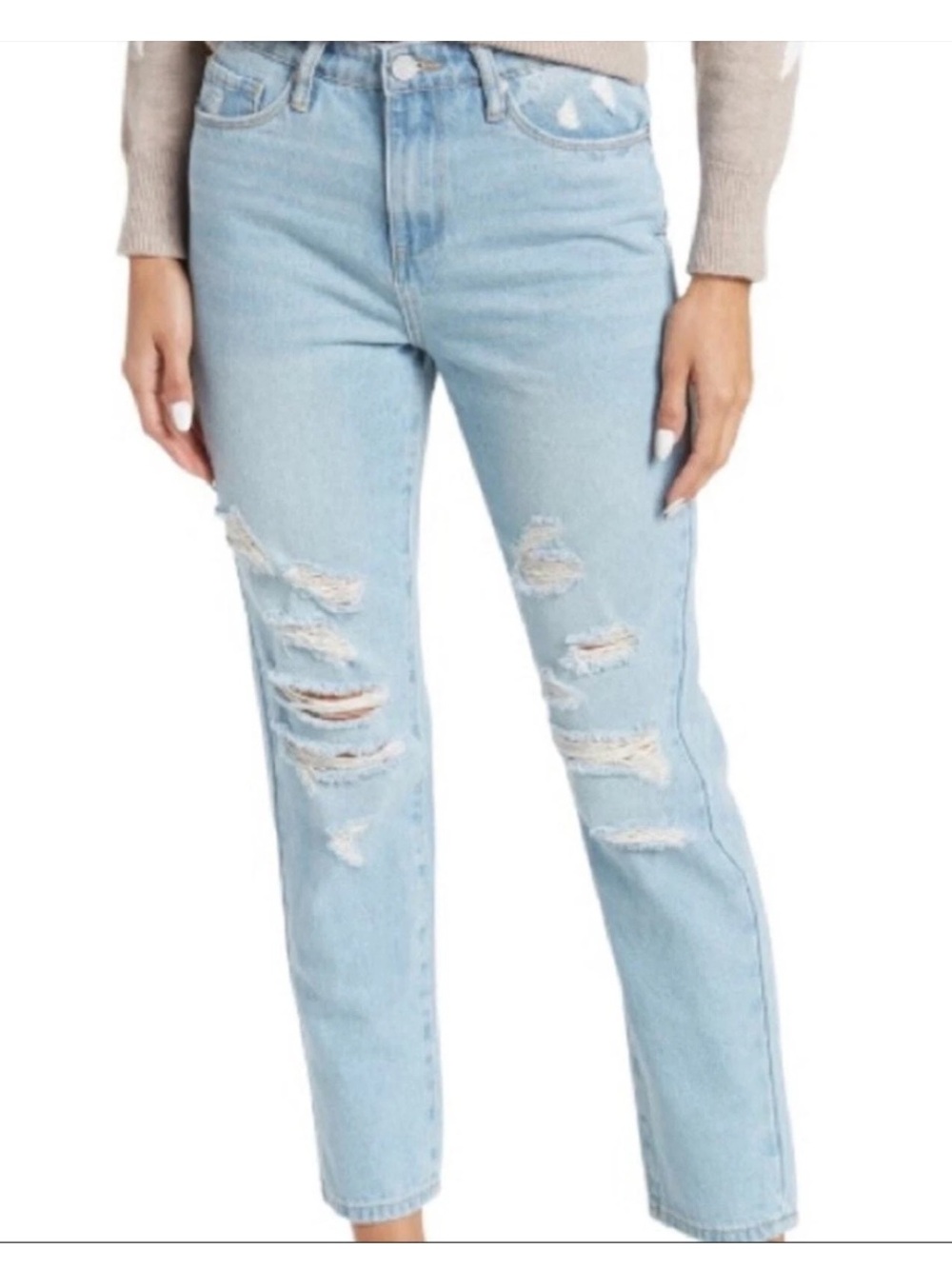 Blank NYC The Madison Crop High Rise Light Wash Relaxed Denim Jeans